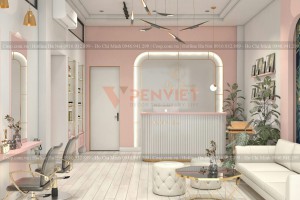 Thiết kế spa với tone hồng pastel cuốn hút