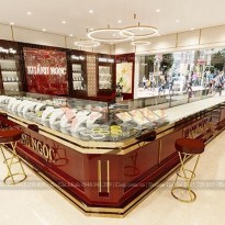 Mẫu tủ vàng cao cấp gỗ MDF phủ sơn 2k đỏ sang trọng 