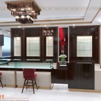 Thiết kế tiệm vàng Phúc Lộc theo phong cách hiện đại