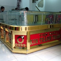 Mẫu tủ trưng bày vàng bạc chữ L