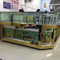 Tủ vàng inox trưng bày trang sức 