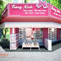 Tan chảy với thiết kế Shop mỹ phẩm Trang Xinh tone hồng ngọt ngào 