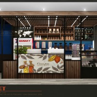 Mới lạ: Thiết kế siêu thị mini kết hợp quán cafe Samsung - Hà Nội 