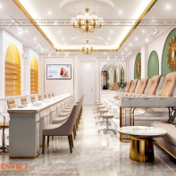 Thiết kế tiệm nail 68m2 tại Vương quốc Anh xa xôi