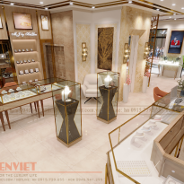 Mẫu tủ vàng cao cấp khung Inox vàng gương sang trọng 