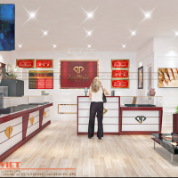 Mẫu tủ vàng cao cấp trong dự án thiết kế tiệm vàng An Phúc 