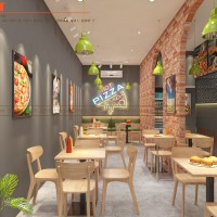 Thiết kế cửa hàng pizza Hum mang nét đẹp tối giản, phá cách - Bình Dương