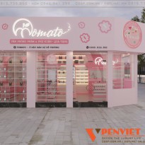 Thiết kế shop phụ kiện Tomato tone hồng ngọt ngào – Hà Nội