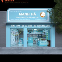 Sử dụng màu sắc hot trend cho thiết kế shop mẹ và bé Mạnh Hà – Nghệ An
