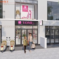 Nét kiêu kỳ thể hiện trong mẫu thiết kế cửa hàng giày Yomi – Thành phố Hồ Chí Minh