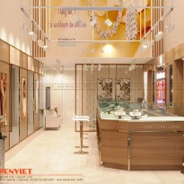 Vẻ đẹp sang trọng thể hiện qua thiết kế tiệm vàng Công Oanh 30m2 – Hà Nội