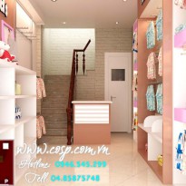 Thiết kế cửa hàng thời trang trẻ em Tom Kids - Long Biên