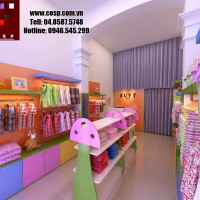 Thiết kế cửa hàng thời trang trẻ em Suvy Kid - Hà Đông