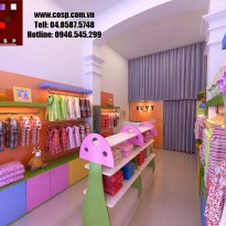 Thiết kế cửa hàng thời trang trẻ em Suvy Kid - Hà Đông