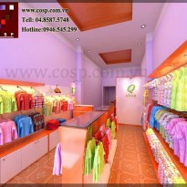 Thiết kế cửa hàng thời trang trẻ em QShop - Lạc Trung