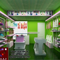 Thiết kế cửa hàng thời trang trẻ em Tí Điệu