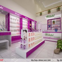Thiết kế nội thất cửa hàng mỹ phẩm - Kichi
