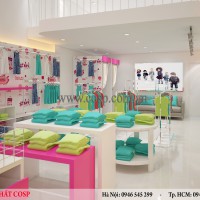 Thiết kế nội thất shop thời trang - mỹ phẩm chị Tuyết Anh - Kiên Giang