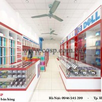 Thiết kế nội thất cửa hàng máy tính - Văn phòng phẩm - Anh Ninh - Hòa Bình