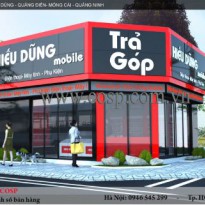 Thiết kế thi công shop điện thoại Hiếu Dũng Mobile - Quảng Ninh