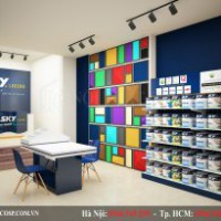 Thiết kế cửa hàng sơn sky color kit
