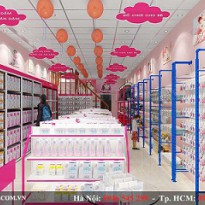 Thiết kế shop mẹ và bé Vầng Trăng ngộ ngĩnh, đáng yêu