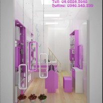 Thiết kế và thi công cửa hàng mỹ phẩm - Thái Hà