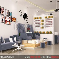 Thiết Kế Quán Nail Kết Hợp Tiệm Tóc Luxury Chị Thảo – Bình Dương