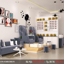 Thiết Kế Quán Nail Kết Hợp Tiệm Tóc Luxury Chị Thảo – Bình Dương