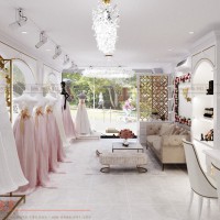 Thiết kế showroom áo cưới đẹp 40m2 của chị Phương Anh tại Hòa Bình