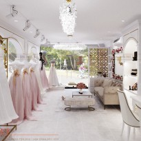Thiết kế showroom áo cưới đẹp 40m2 của chị Phương Anh tại Hòa Bình