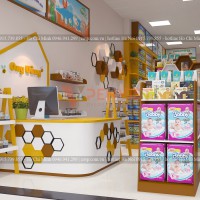 Thiết kế cửa hàng Bỉm Sữa Ong Vàng