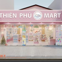 Thiết kế cửa hàng mẹ và bé Thiên Phú Mart - Hưng Yên