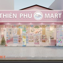 Thiết kế cửa hàng mẹ và bé Thiên Phú Mart - Hưng Yên