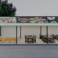 Thiết kế tiệm ăn nhanh 60m2 đơn giản, đáp ứng công năng