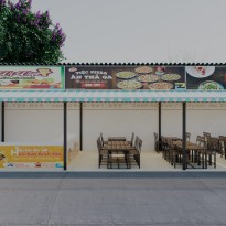 Thiết kế tiệm ăn nhanh 60m2 đơn giản, đáp ứng công năng