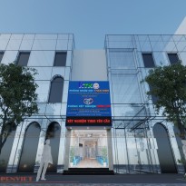 Thiết kế mặt tiền, phòng lễ tân phòng xét nghiệm Hùng Tín