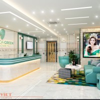 Thiết kế phòng lễ tân phòng khám nha khoa Green tại Hà Đông, Hà Nội