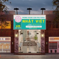 Thiết kế biển bảng, sảnh đón khách phòng khám Nhật Việt