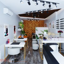 Thiết kế tiệm nail 45m2 của chị Linh tại 388B Bà Triệu