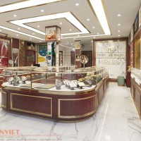 Thiết kế cửa hàng vàng bạc Nga Thái – Hải Dương