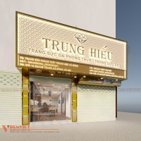 Thiết kế tiệm trang sức đá phong thủy - trang sức bạc Trung Hiếu