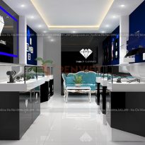 Thiết kế cửa hàng kim cương công ty Bảo Long