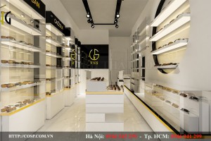 Thi công shop kính mắt có giá khoảng 100 triệu