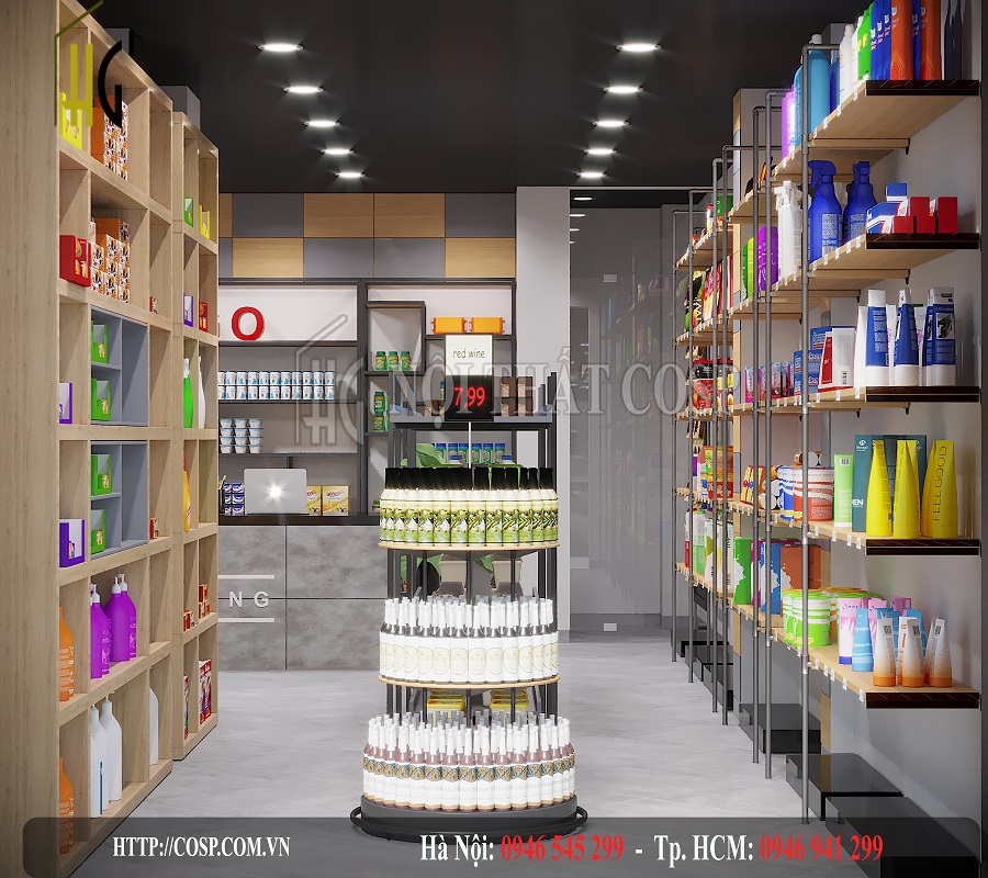 Thiết kế siêu thị mini đẹp