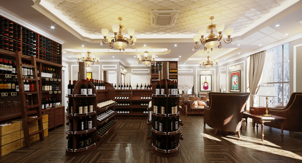 thiết kế showroom rượu