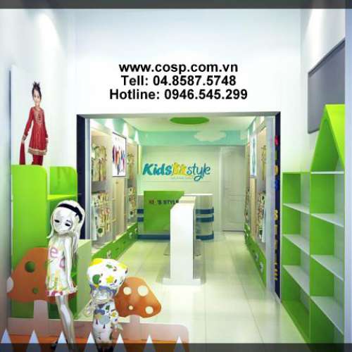 thiết kế shop thời trang trẻ em kids style
