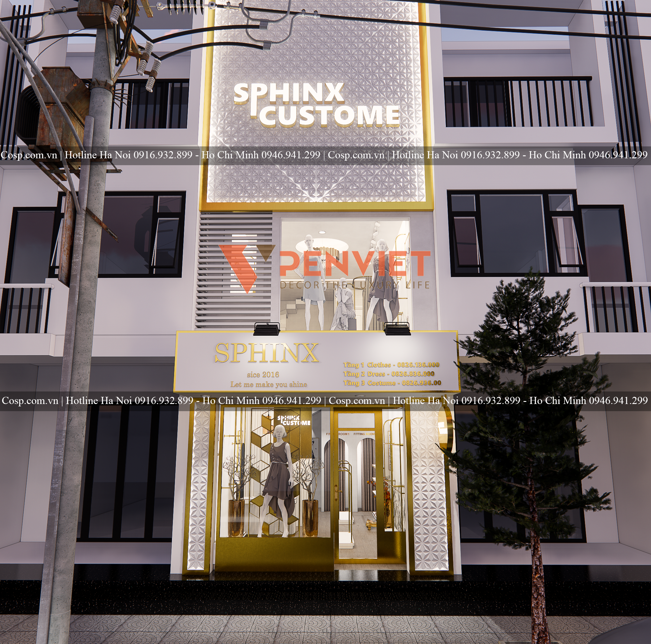 Mẫu thiết kế shop thời trang ấn tượng