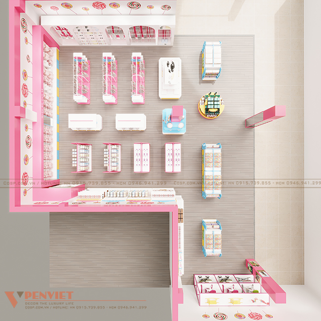 Mặt bằng tổng thể của thiết kế shop mẹ và bé Nam Định