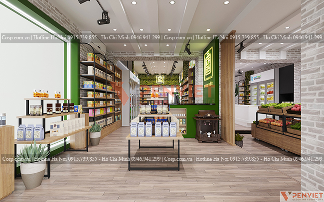 Thiết kế quầy kệ thấp trưng bày sản phẩm